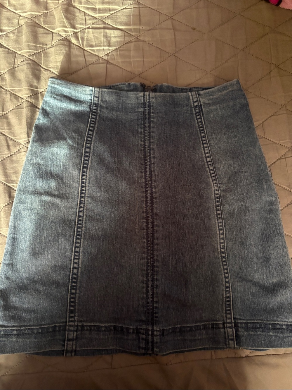 Free People Washed Blue Denim Mini Skirt